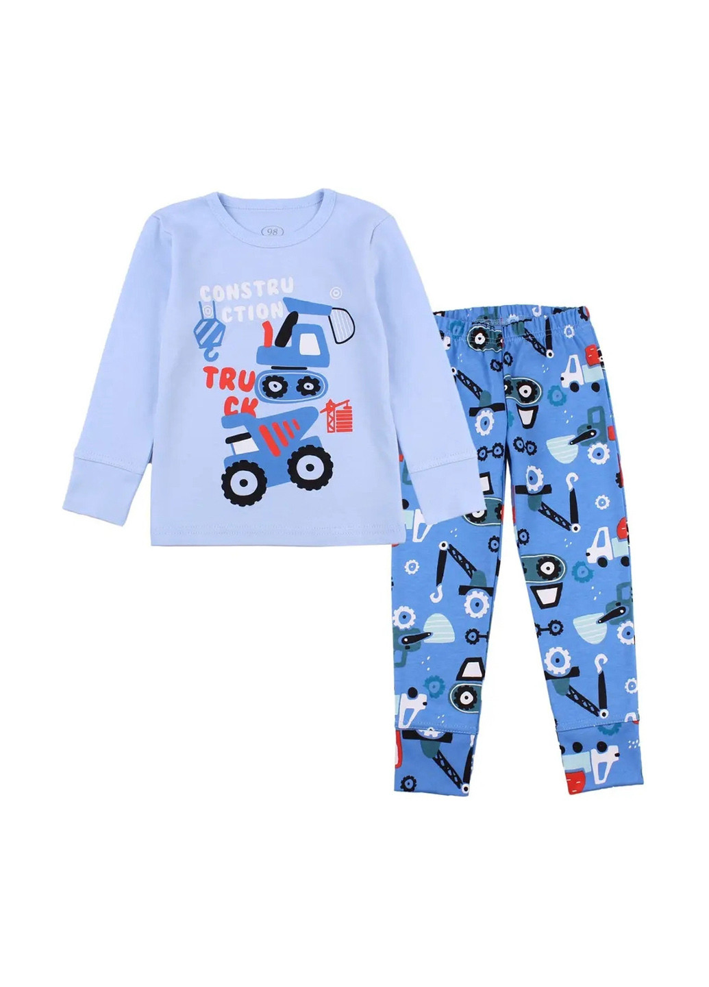 Голубая всесезон пижама (лонгслив, брюки) лонгслив + брюки Фламинго