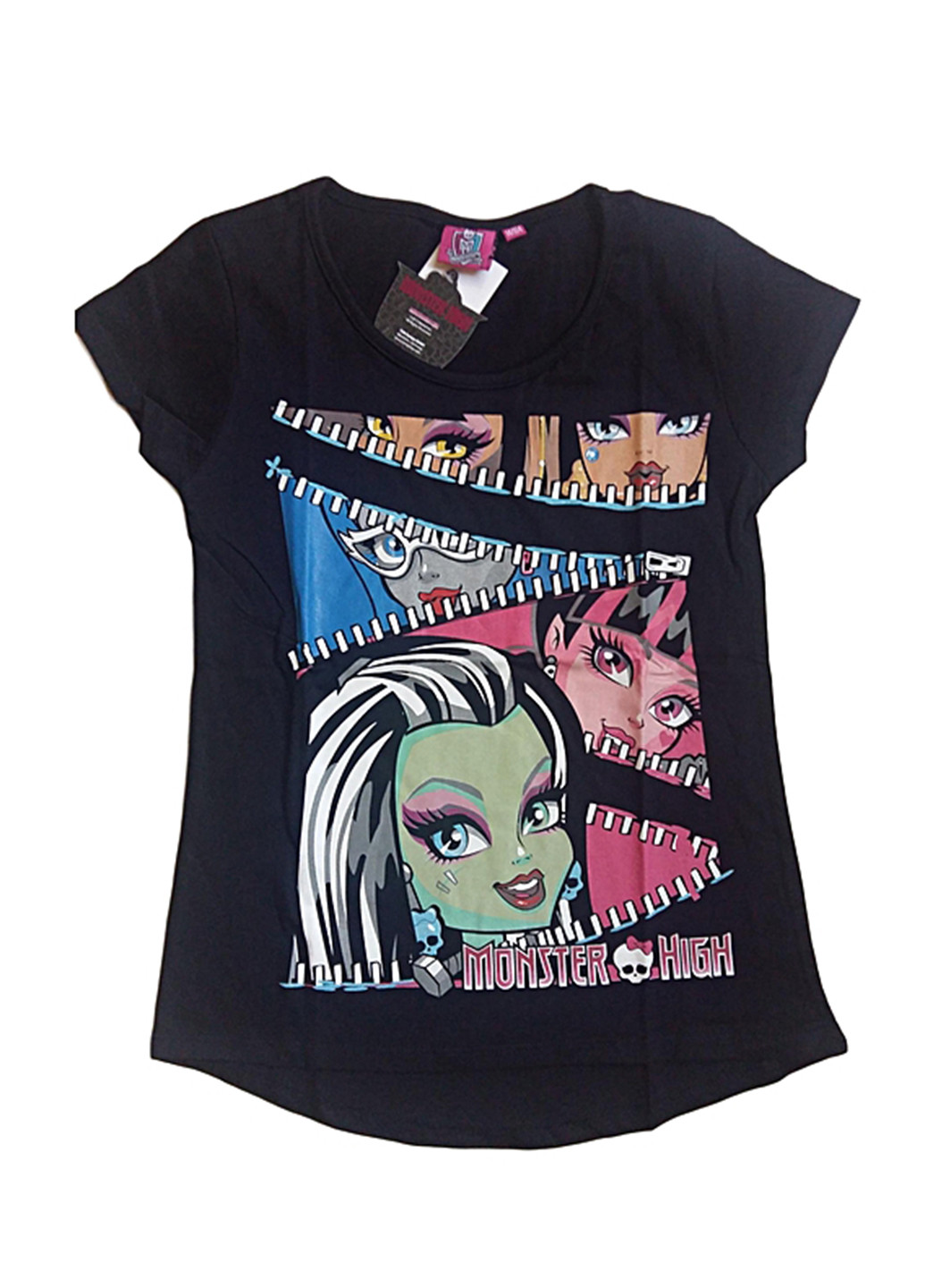 Черная летняя футболка Monster High