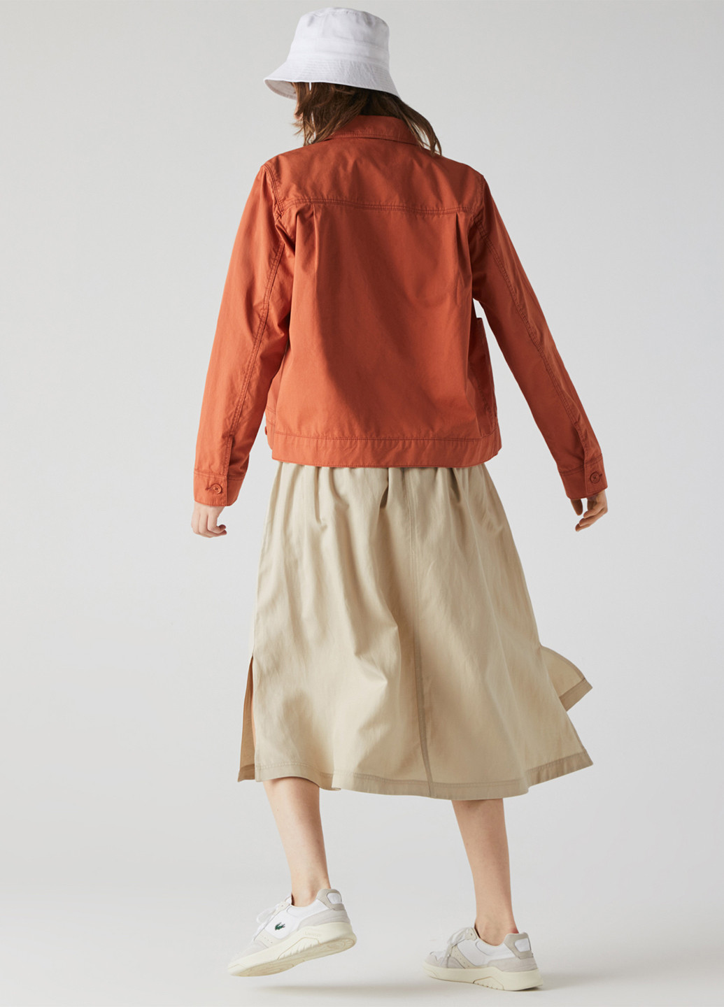 Светло-бежевая кэжуал однотонная юбка Lacoste