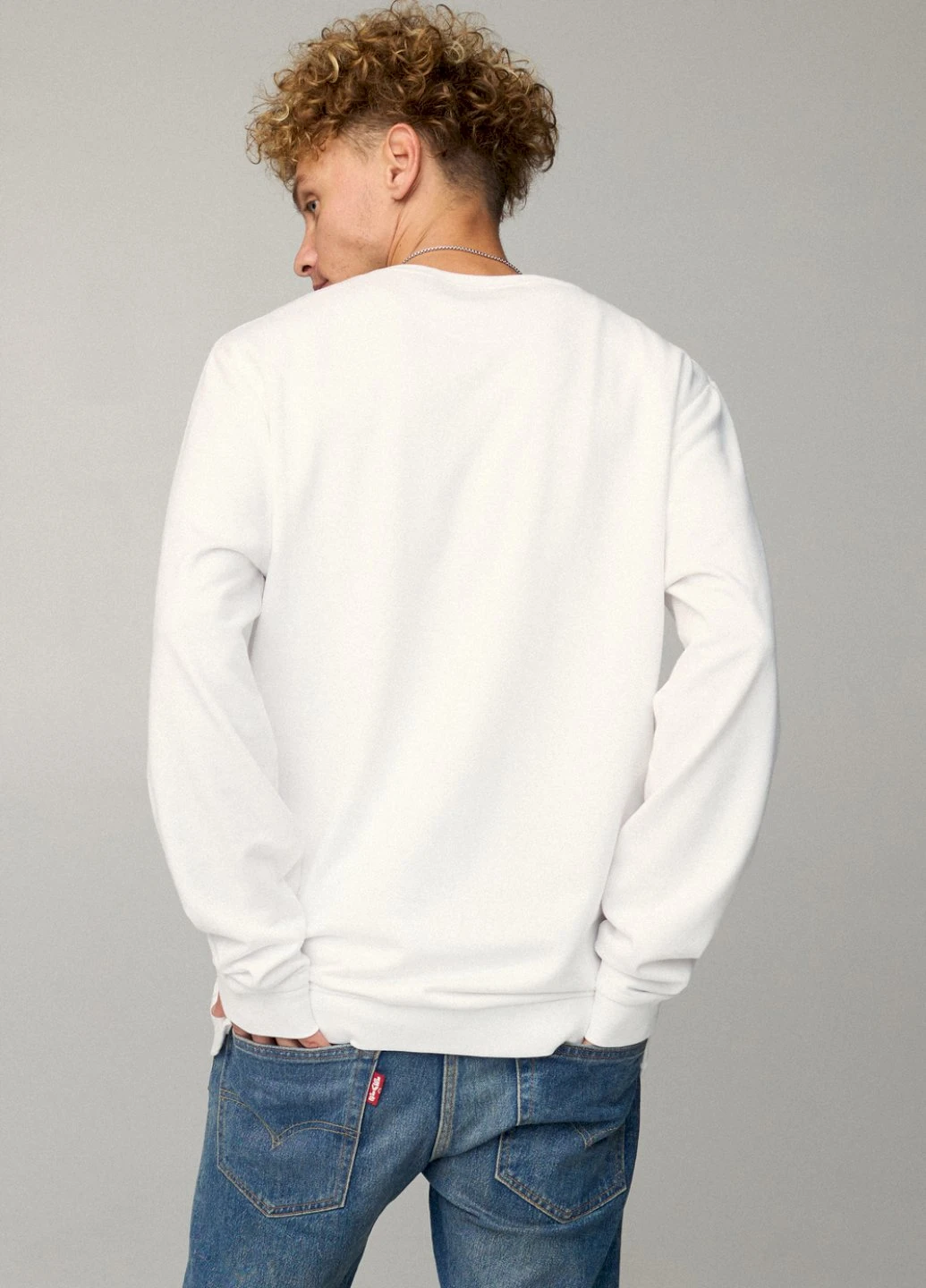 Белый світшот чоловічий oversize /no flis/ YAPPI рисунок (254557809)