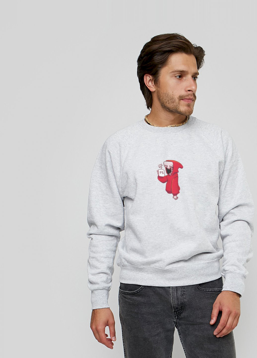 Сірий світшот чоловічий YAPPI малюнок (251424262)