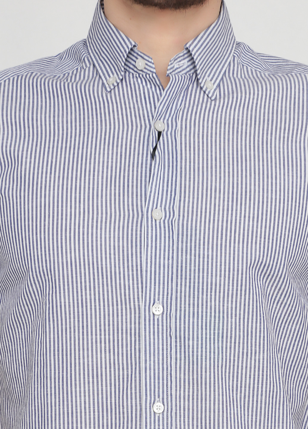 Серая кэжуал рубашка в полоску Massimo Dutti