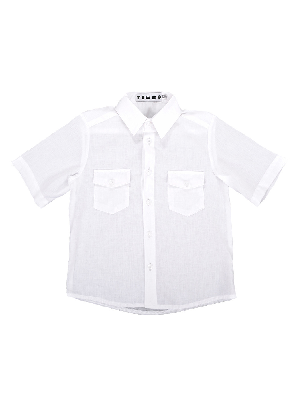 Белая кэжуал рубашка однотонная Timbo с коротким рукавом