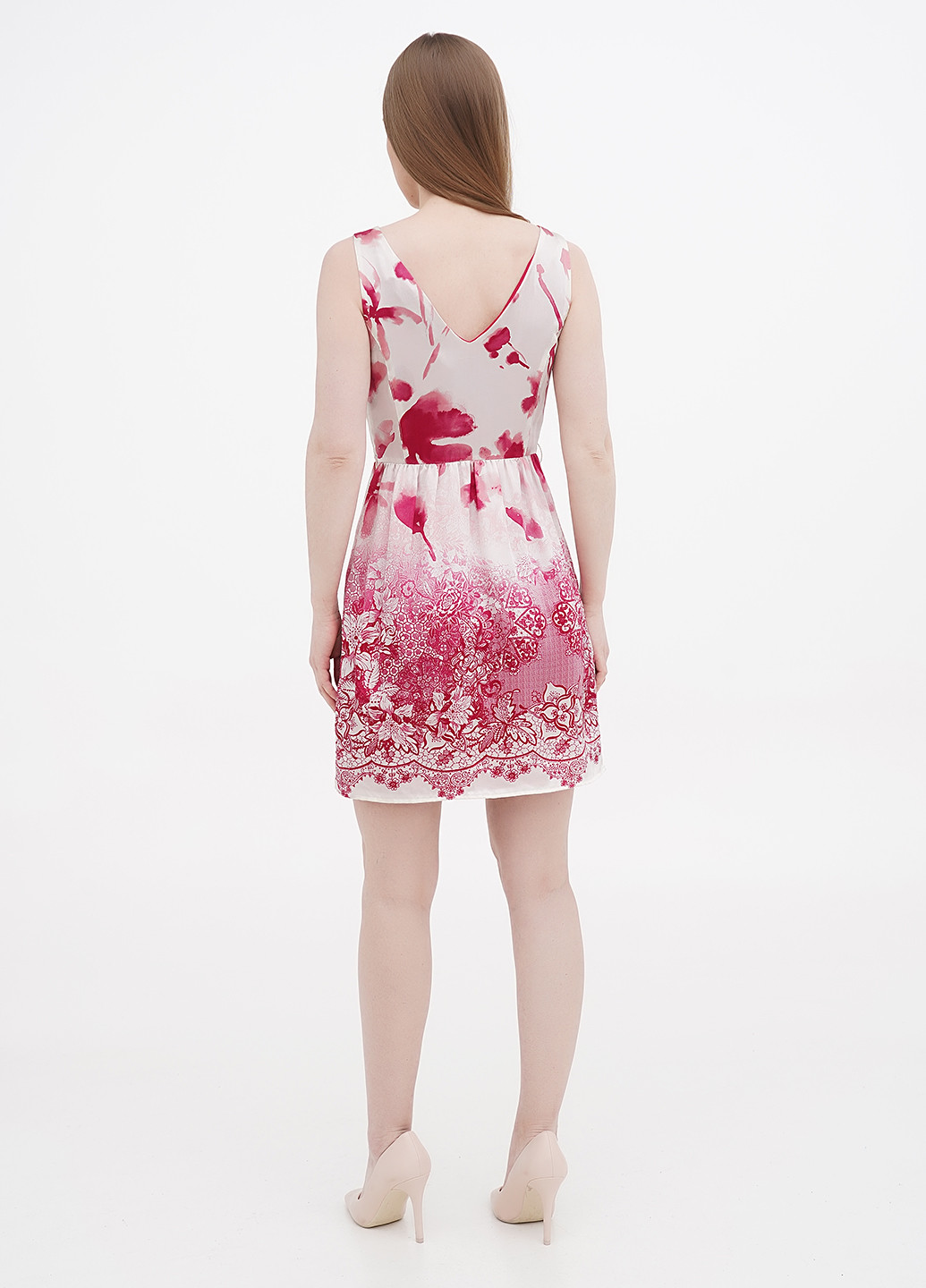 Розовое кэжуал платье клеш Liu Jo с цветочным принтом