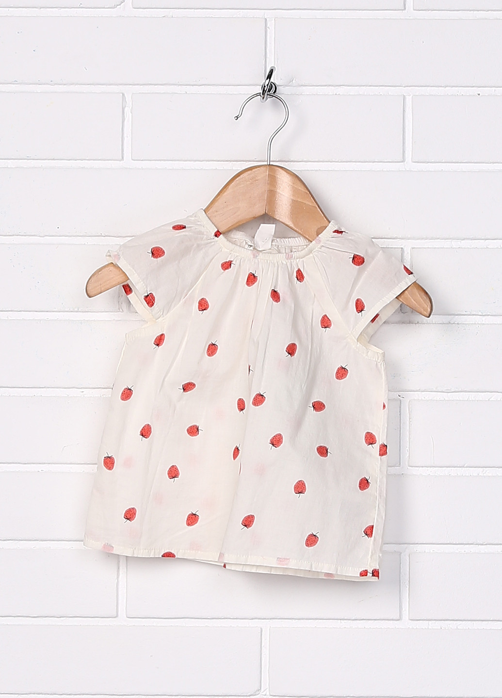Молочная с рисунком блузка H&M летняя