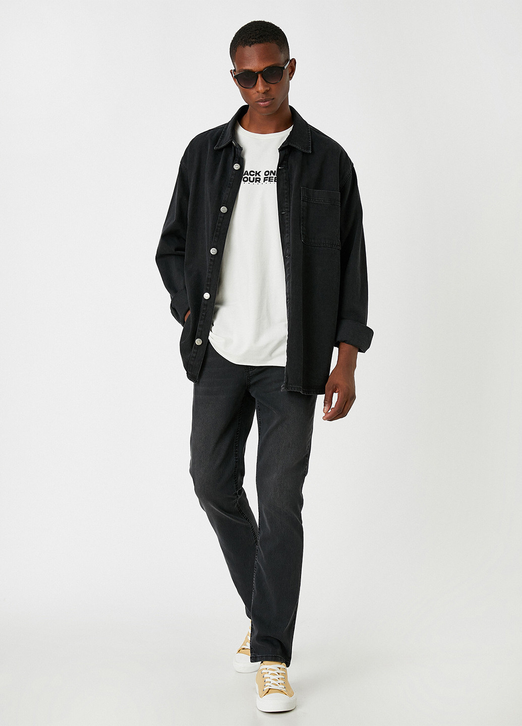 Темно-серые демисезонные прямые джинсы KOTON