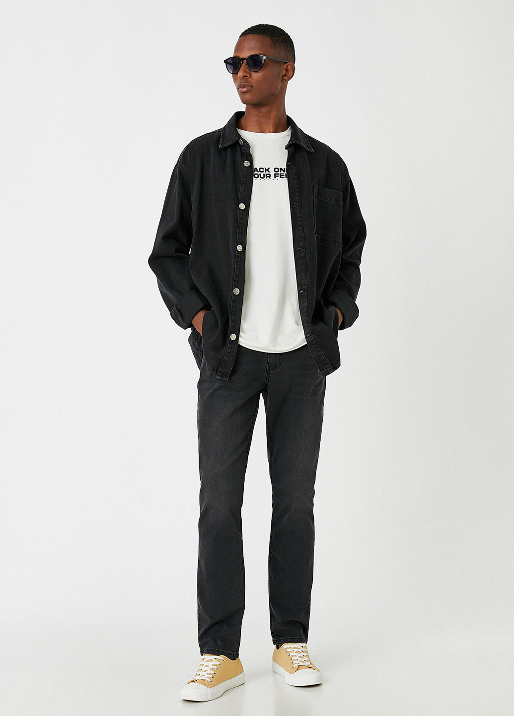 Темно-серые демисезонные прямые джинсы KOTON