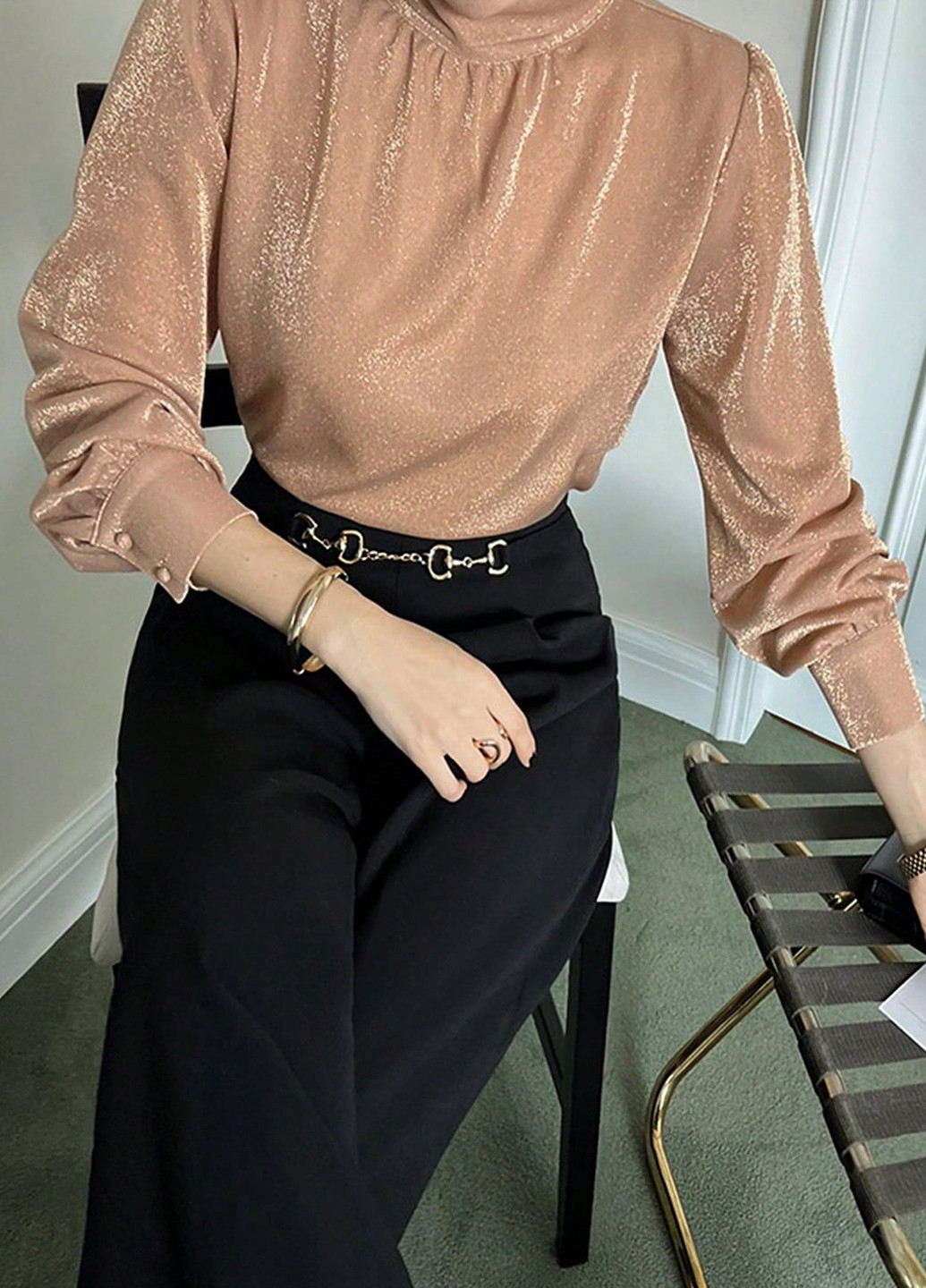 Розово-коричневая блуза SHEIN