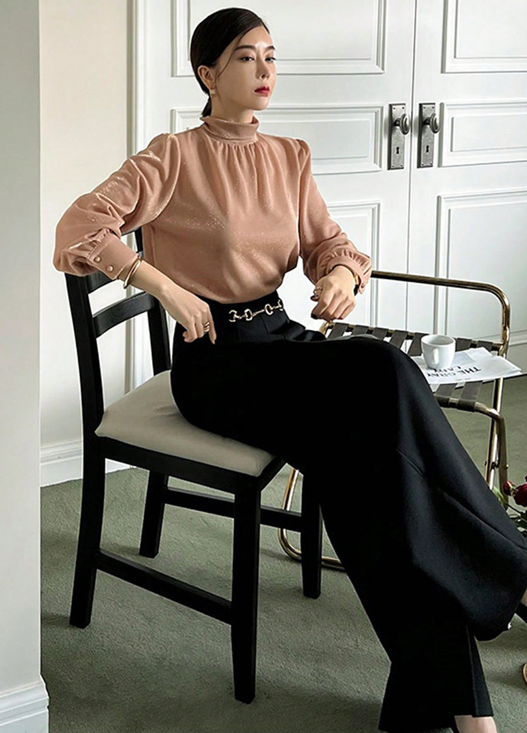 Розово-коричневая блуза SHEIN