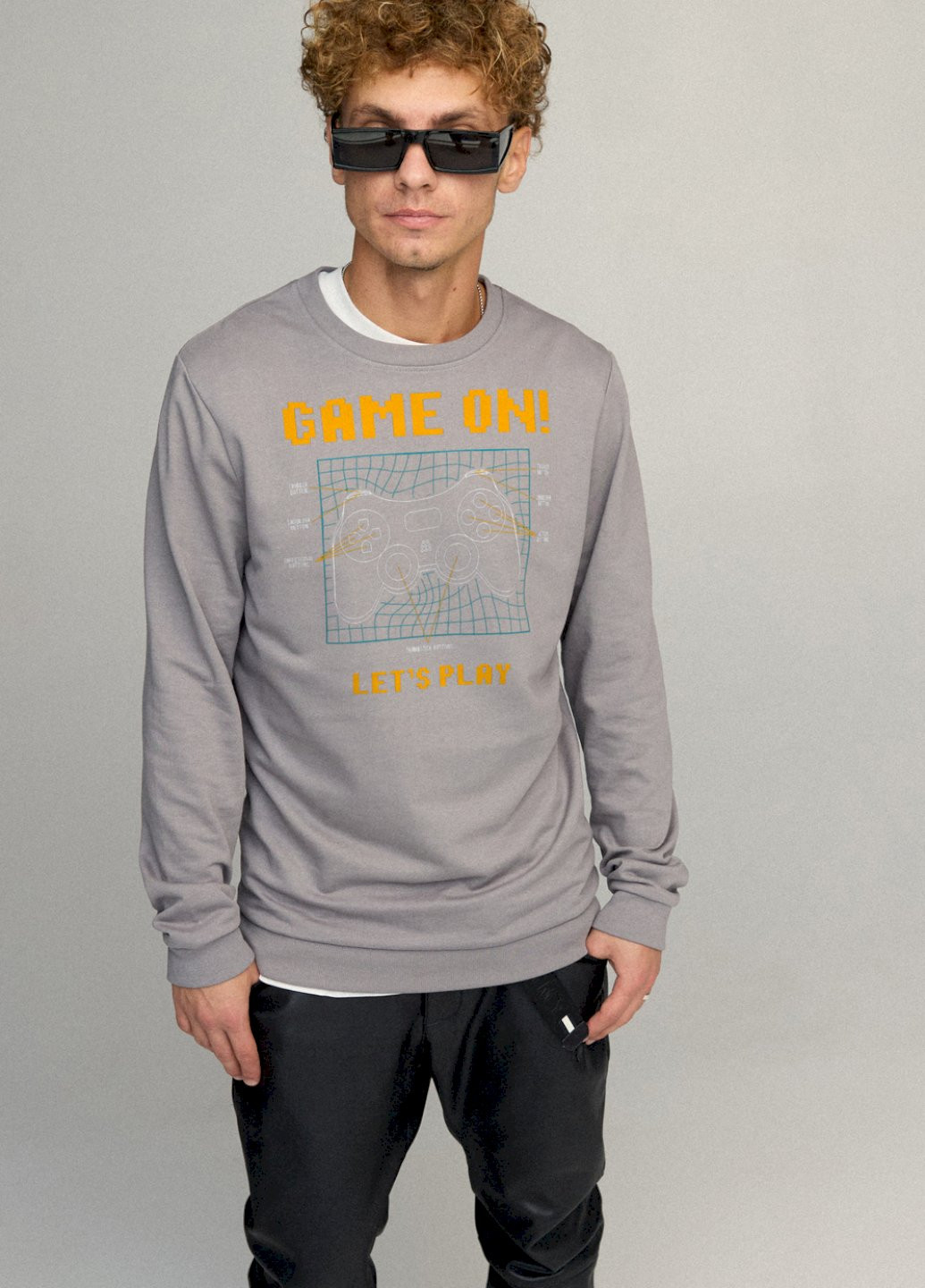 Серый свитшот мужской basic /no flis/ YAPPI (252259194)