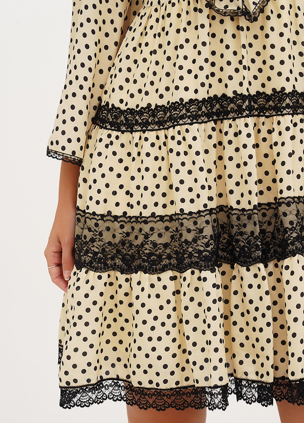 Жовтий кежуал сукня кльош, з відкритими плечима Vicolo в горошок