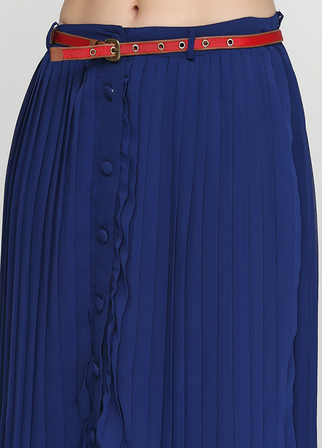 Синяя кэжуал однотонная юбка KOTOH плиссе