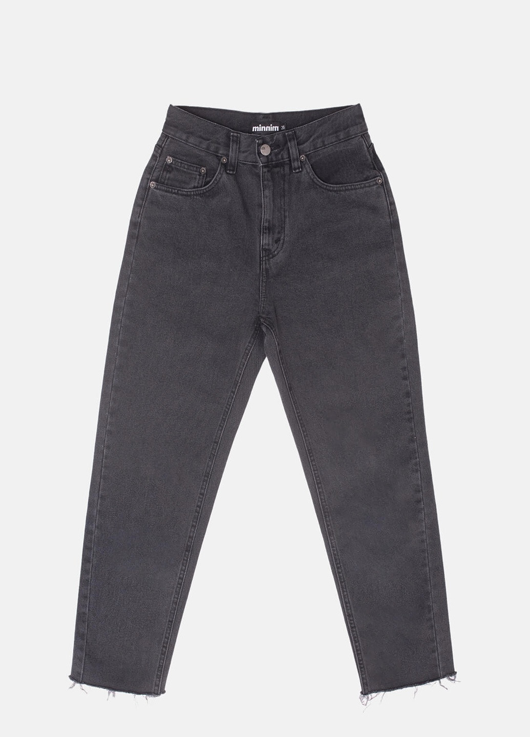 Джинси жіночі Gray Minnim Cropped буткат фіт однотонні темно-сірі джинсові бавовна