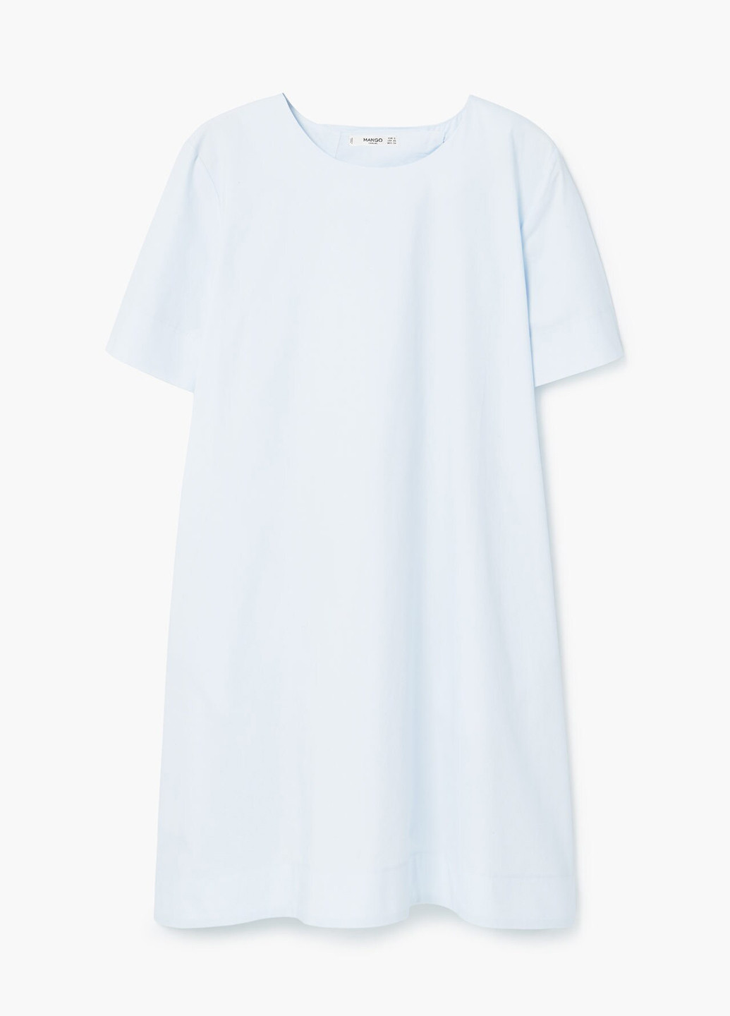 Голубое кэжуал платье платье-футболка Mango однотонное