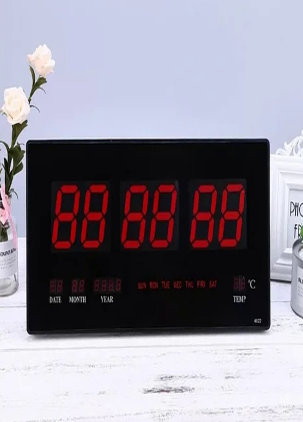 Настенные электронные часы Led с подсветкой будильник с календарём и термометром (4987949) Красная подсветка Francesco Marconi (204146816)