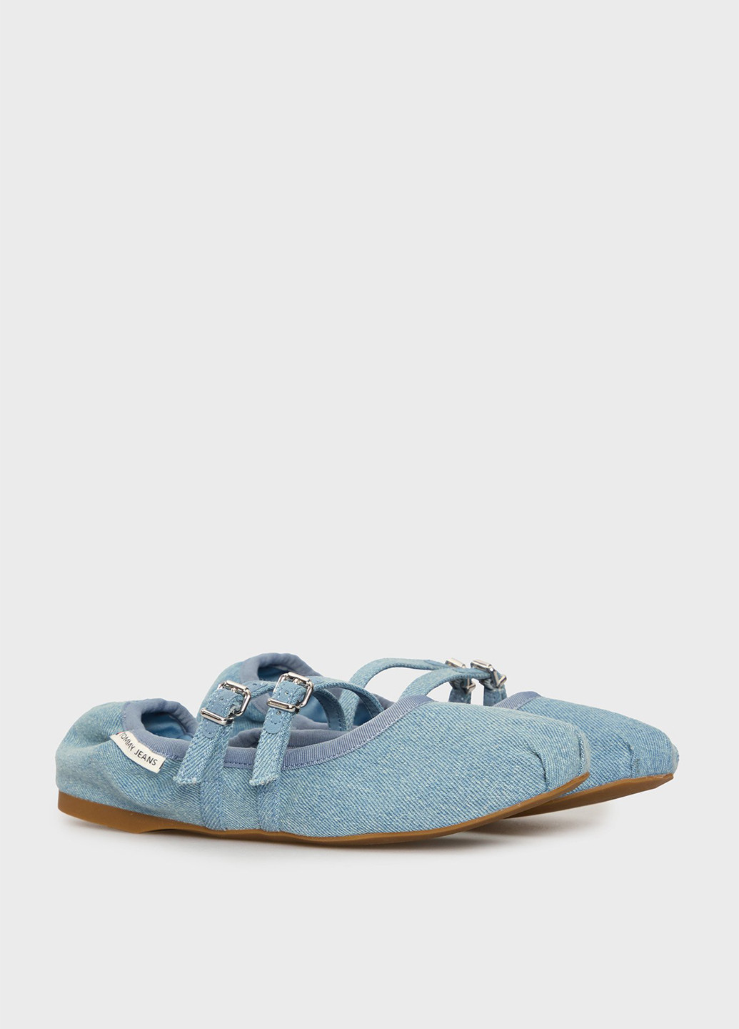 Жіночі балетки Tommy Jeans | блакитні однотонні логотип текстиль (344508989)