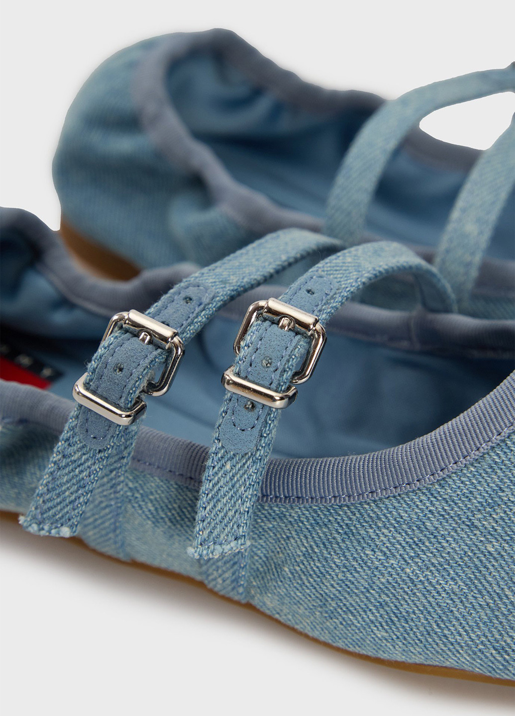 Жіночі балетки Tommy Jeans | блакитні однотонні логотип текстиль (344508989)