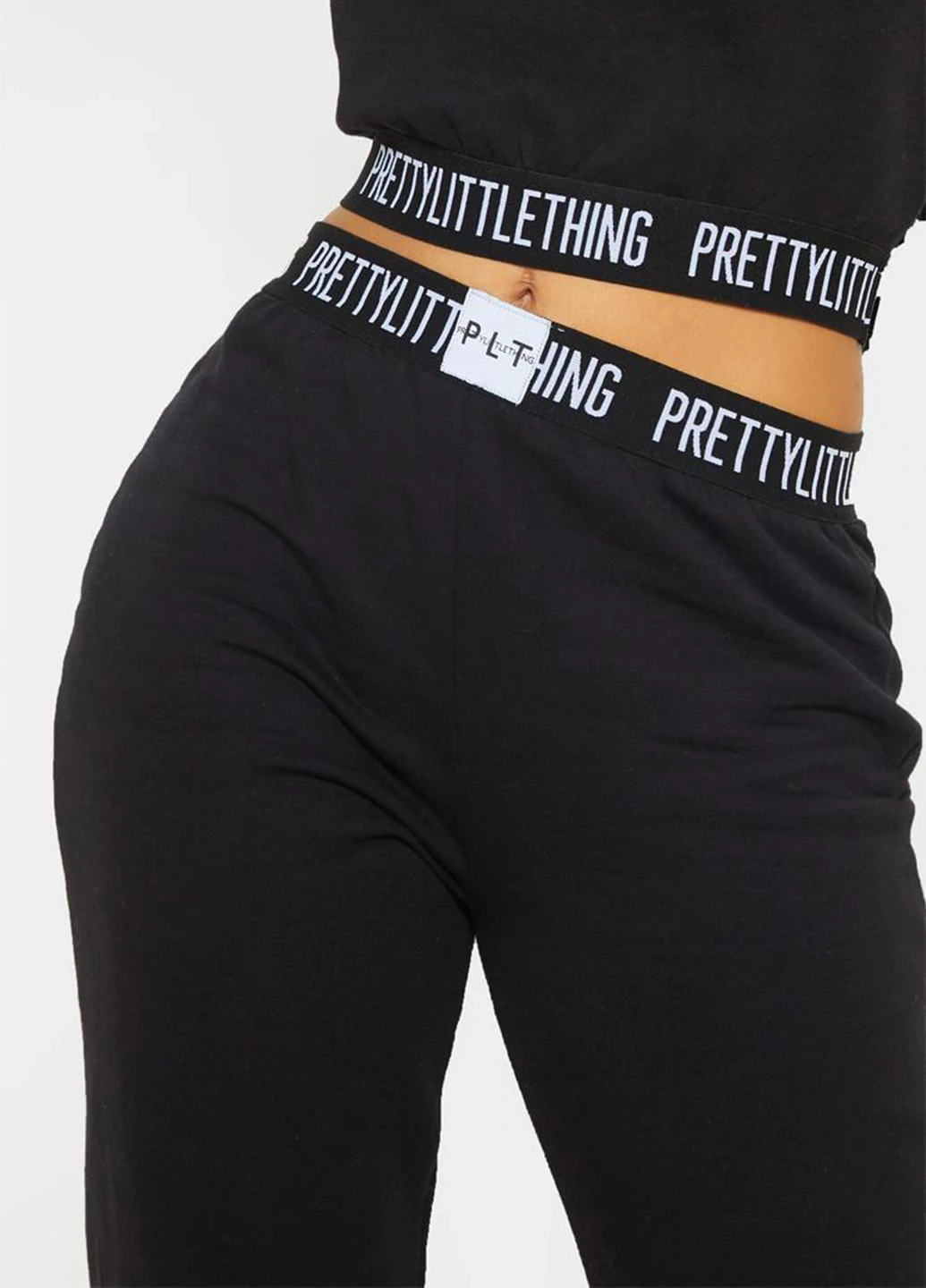Черный свитшот PrettyLittleThing надпись без декора (254799186)