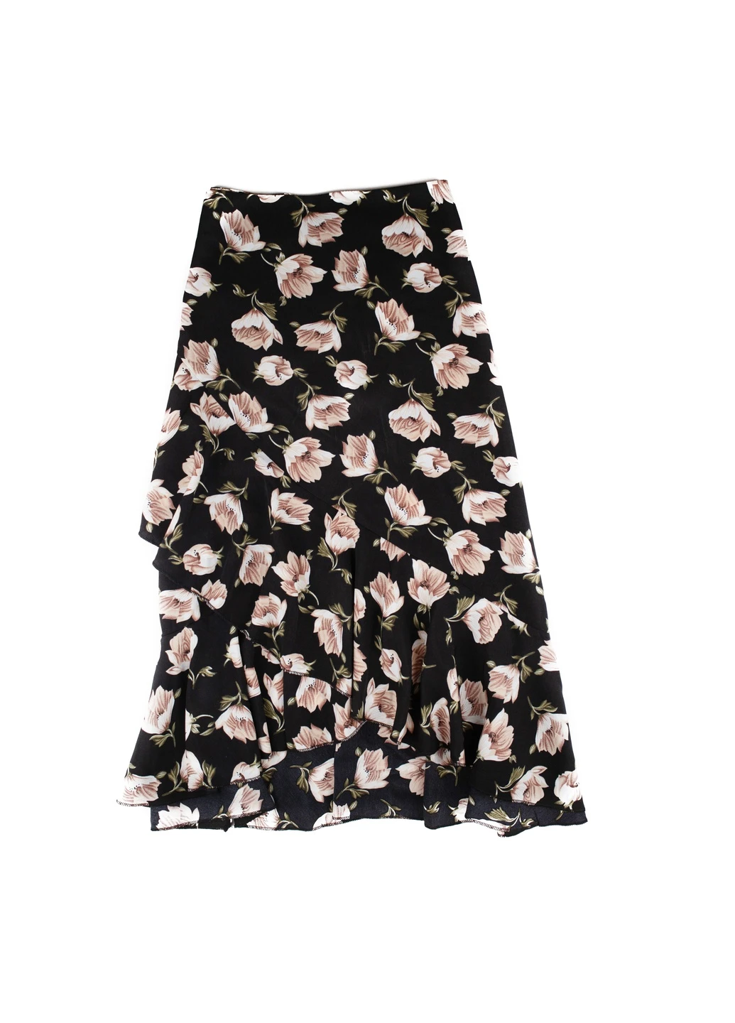 Черная цветочной расцветки юбка Boohoo