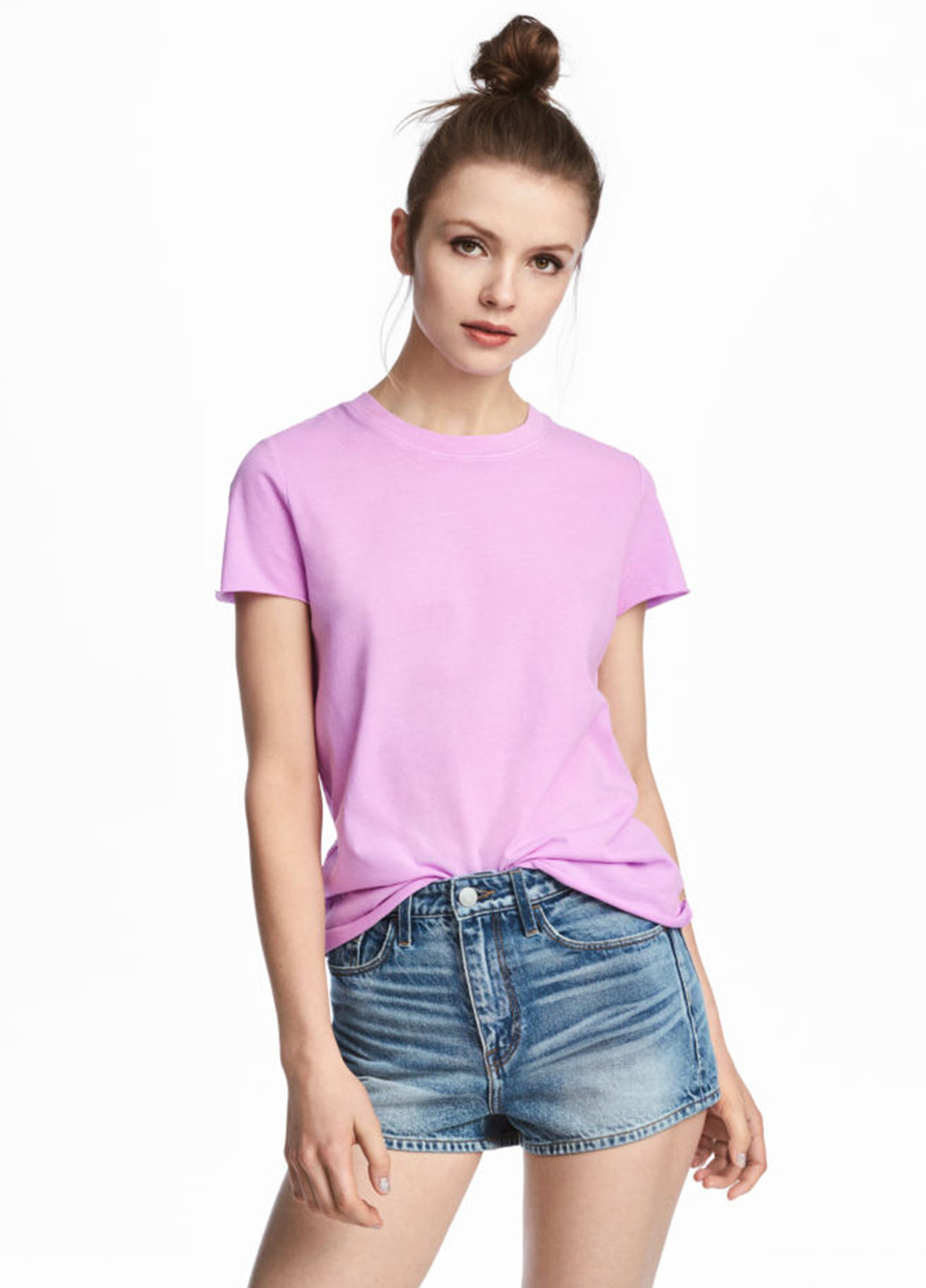 Рожево-лілова літня футболка H&M