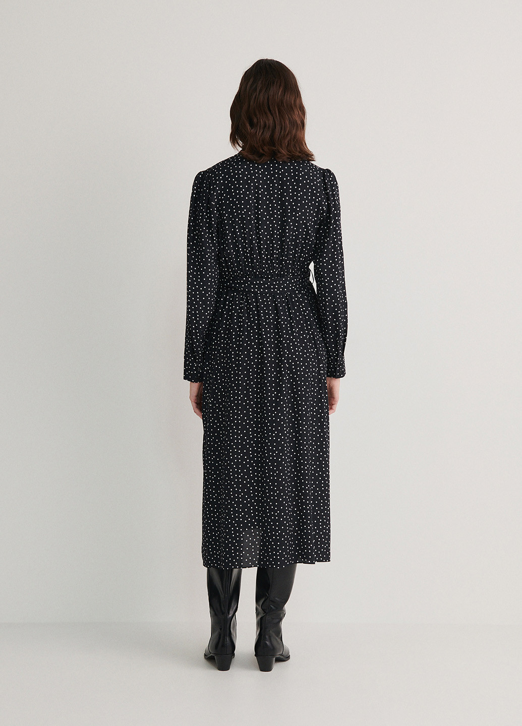 Чорно-білий кежуал сукня для вагітних в стилі армпір Reserved в горошок