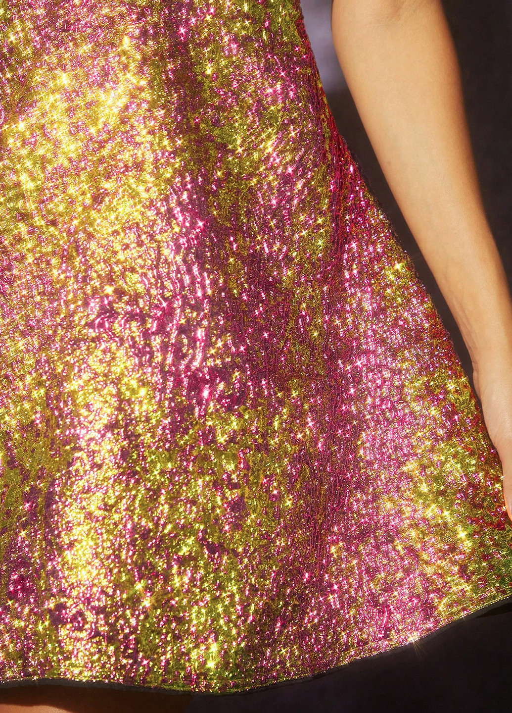 Комбинированное коктейльное платье а-силуэт SHEIN меланжевое