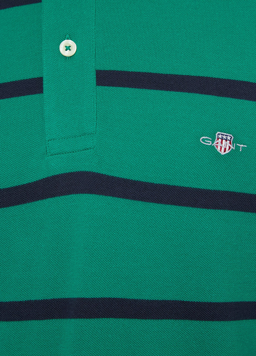 Изумрудная футболка-поло для мужчин Gant в полоску