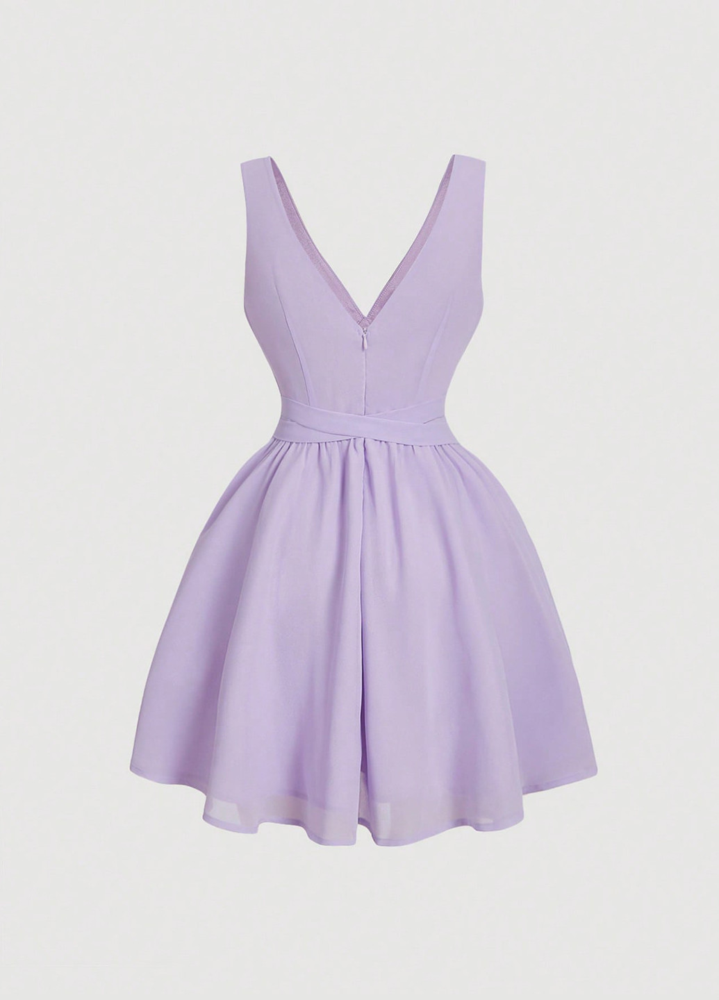 Сиреневое кэжуал платье а-силуэт SHEIN однотонное
