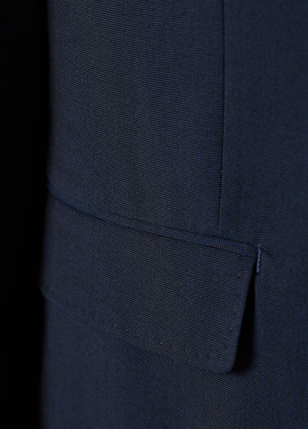 Піджак H&M однобортний однотонний темно-синій діловий поліестер, костюмна