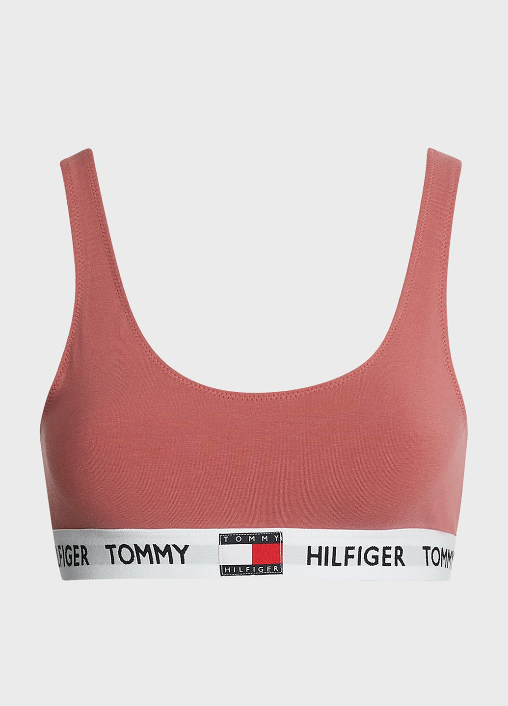 Розовый топ бюстгальтер Tommy Hilfiger без косточек трикотаж, хлопок