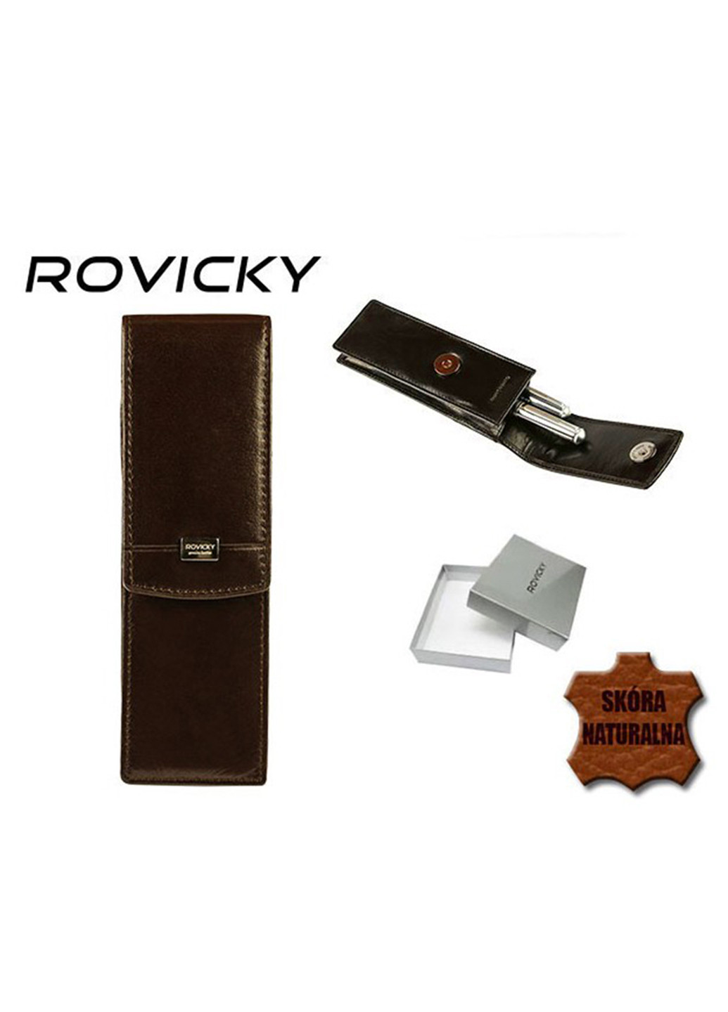 Футляр для ручек кожаный коричневый CPR-042 brown Rovicky (220631674)