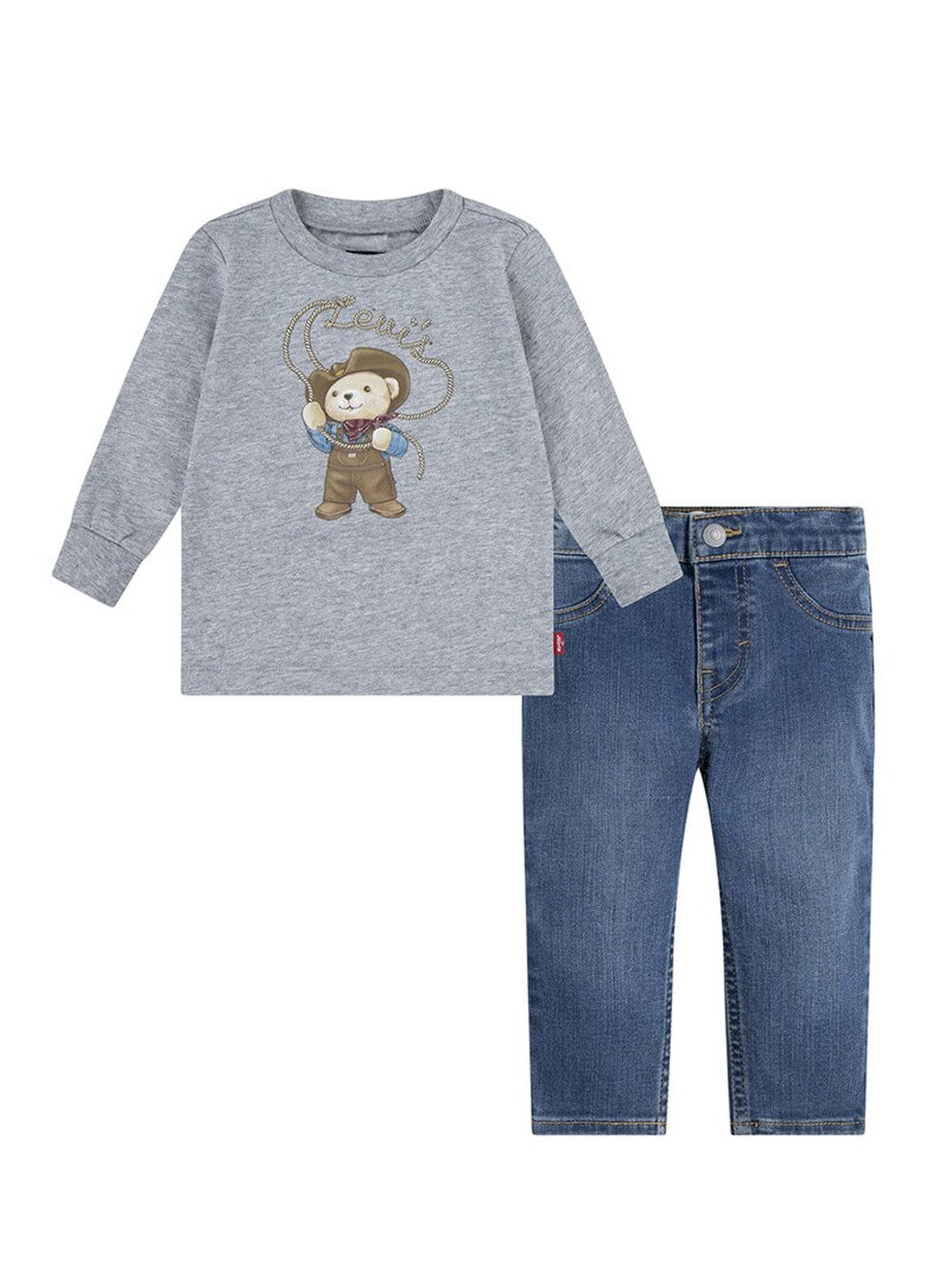 Сіро-синій демісезонний комплект (світшот, джинси) Levi's