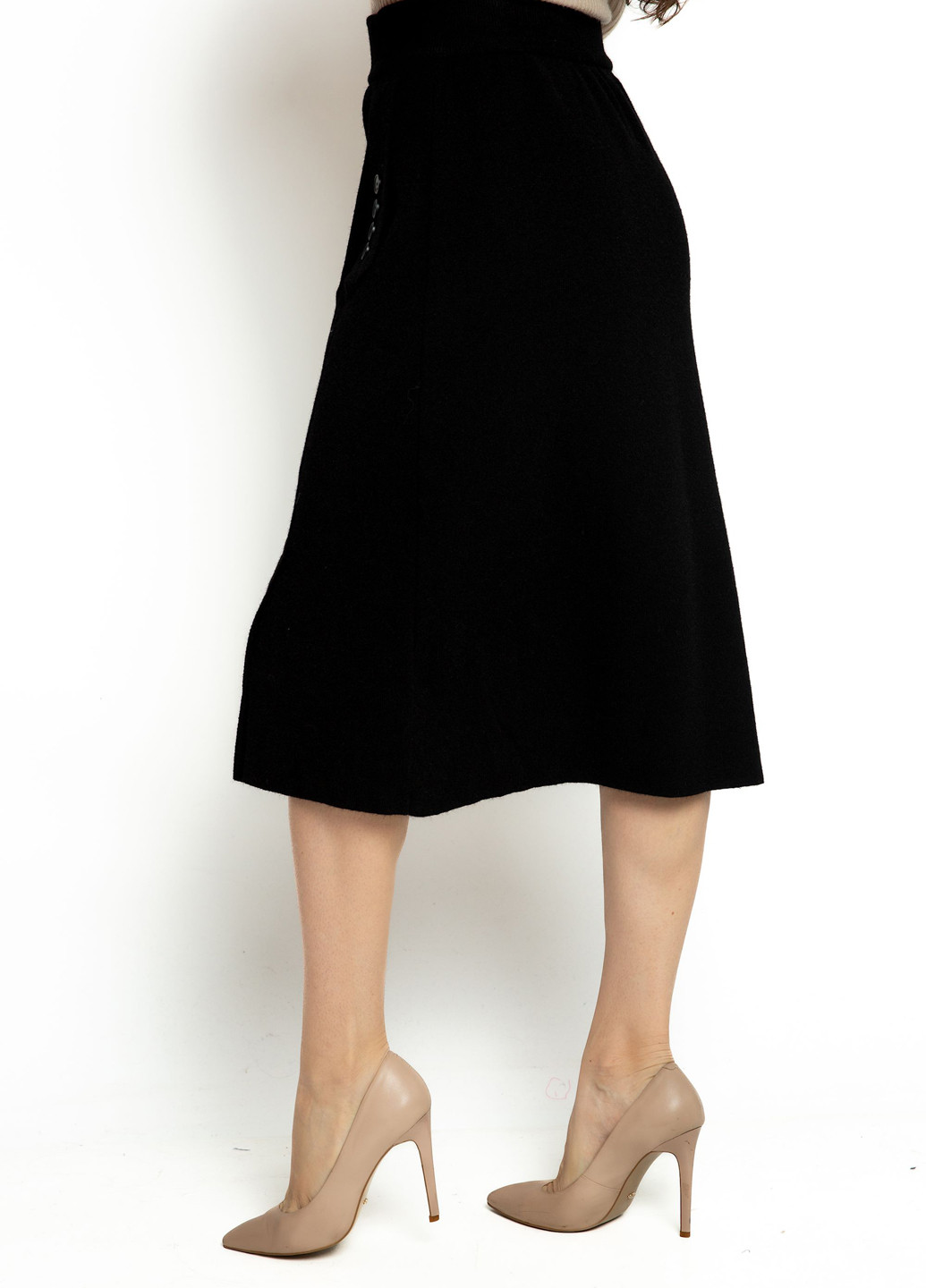 Черная кэжуал однотонная юбка Time of Style а-силуэта (трапеция)