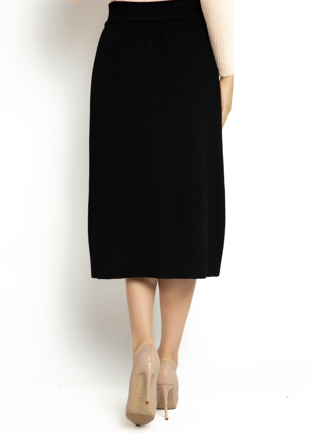 Черная кэжуал однотонная юбка Time of Style а-силуэта (трапеция)