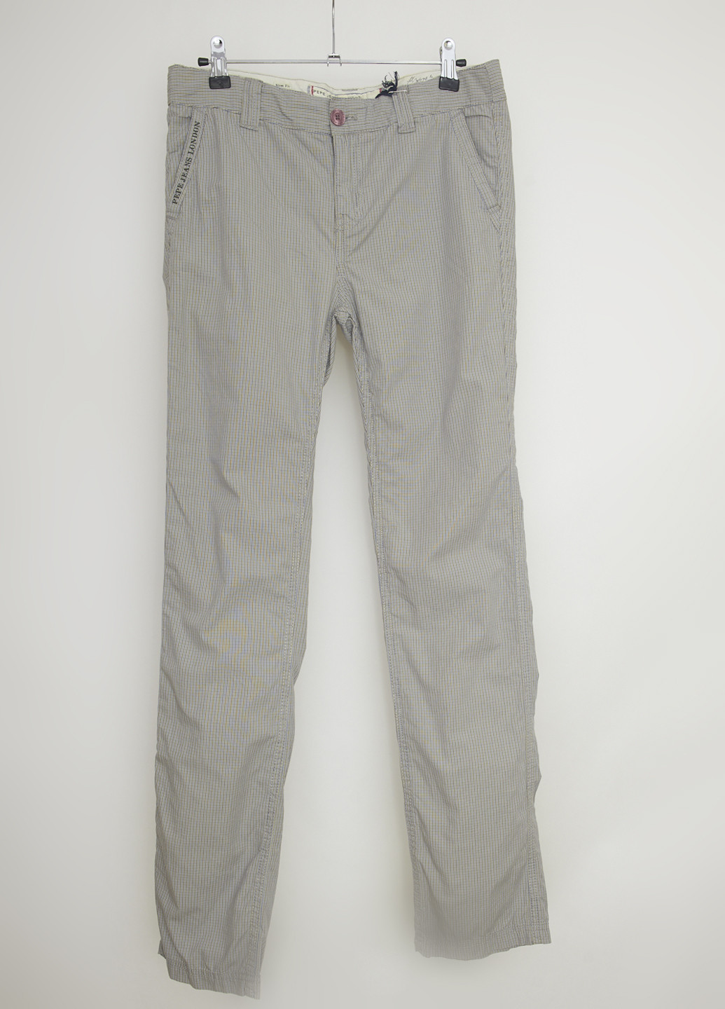 Светло-серые кэжуал демисезонные брюки прямые Pepe Jeans