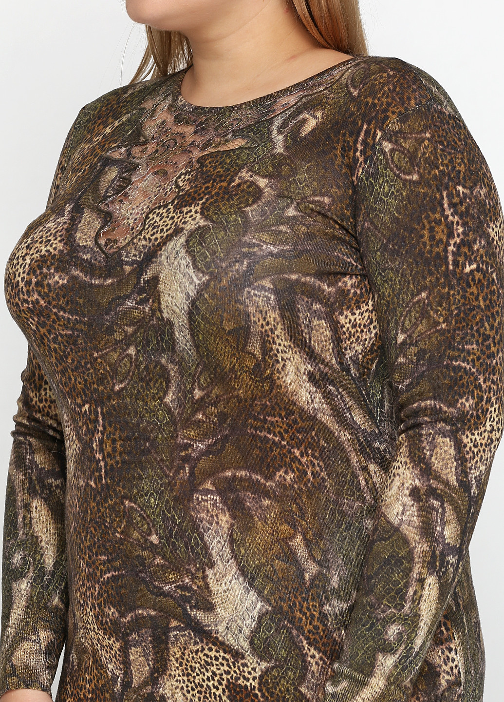 Коричневое кэжуал платье Angelo Marani с животным (анималистичным) принтом