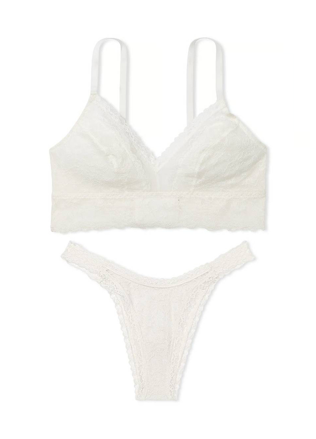 Молочний демісезонний комплект (бюстгальтер, трусики) Victoria's Secret