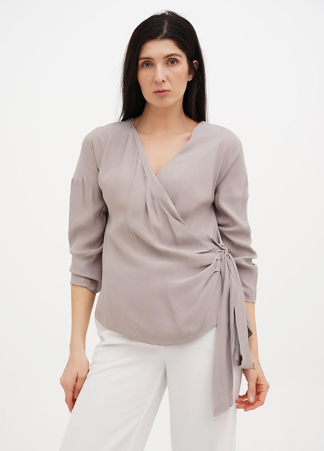 Сіра блуза на запах Zara