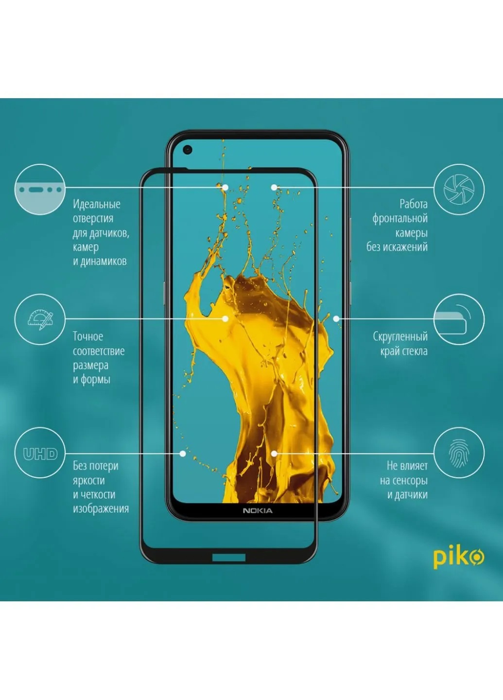 Стекло защитное Full Glue Nokia 3.4 (1283126511530) Piko (249599438)