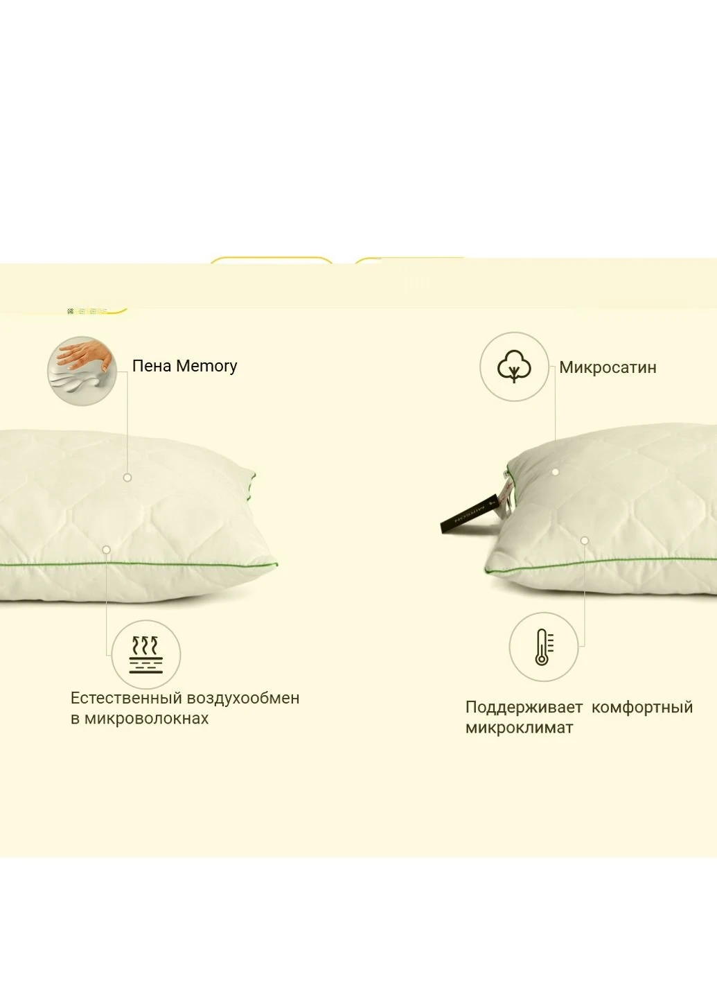 Подушка 1469 Eco memory effekt Средняя 40х60 см (2200001539464) No Brand (254013488)