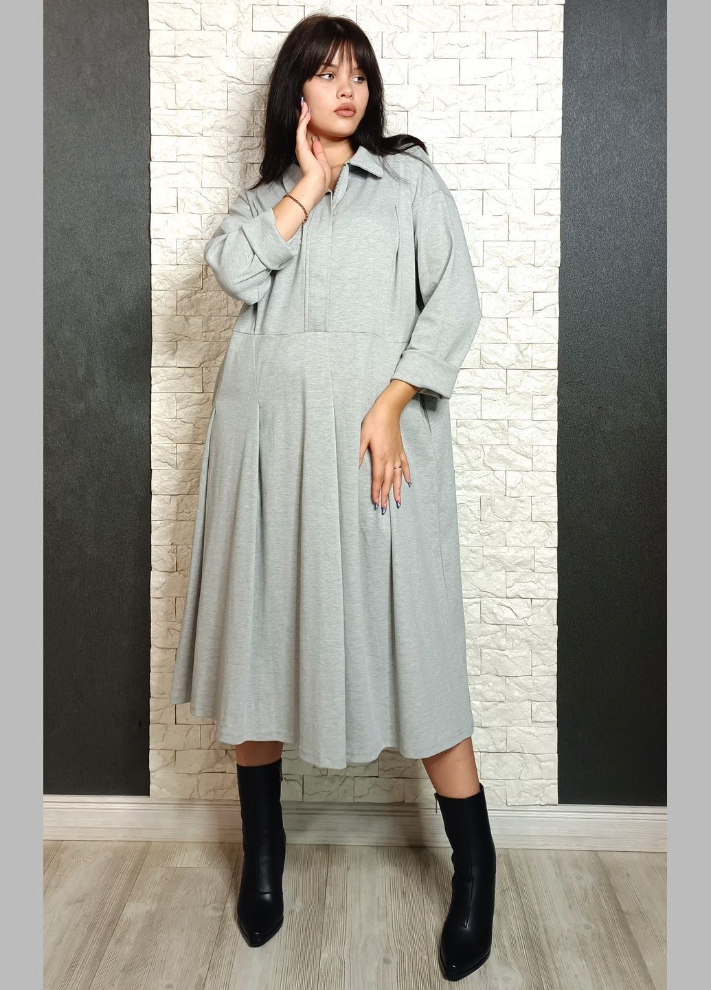 Сіра кежуал сукня оверсайз di classe однотонна