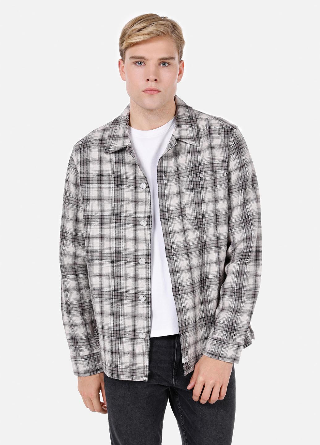 Серая кэжуал рубашка в клетку Colin's