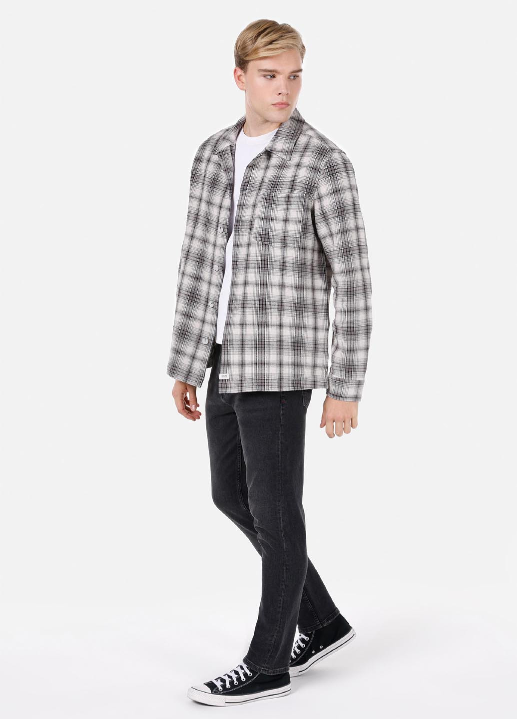 Серая кэжуал рубашка в клетку Colin's