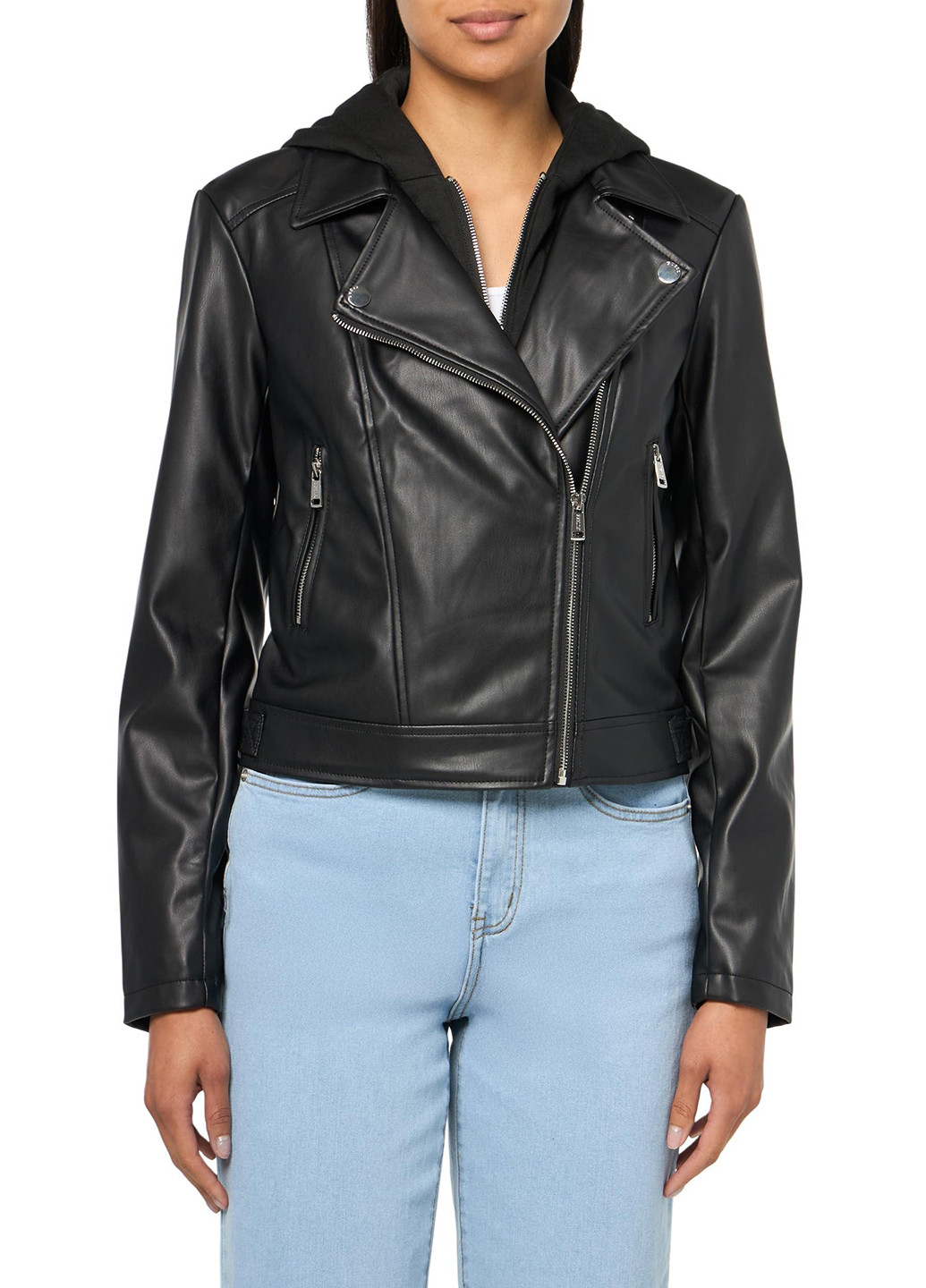 Черная демисезонная куртка косуха Guess