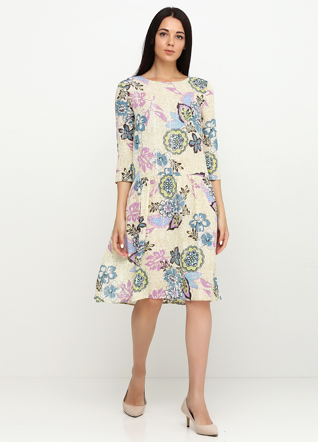 Оливковое кэжуал платье Jakklin с цветочным принтом