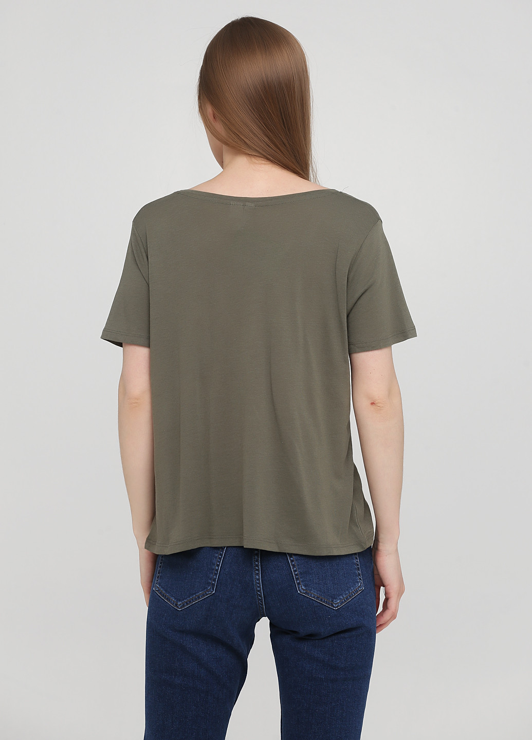 Хаки (оливковая) летняя футболка H&M