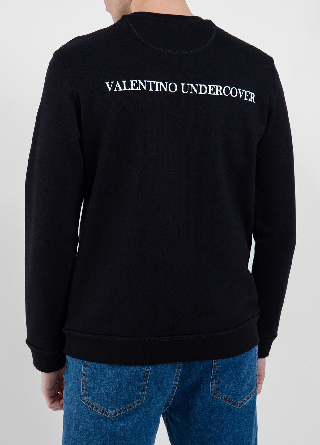 Черный свитшот с принтом Valentino - крой однотонный черный кэжуал - (251176391)