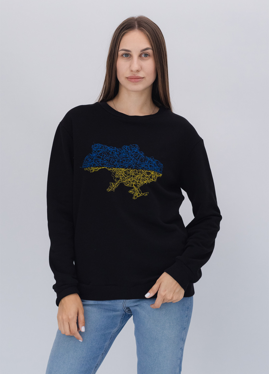 Черный свитшот Nora Kvittin однотонный вышивка (301079959)