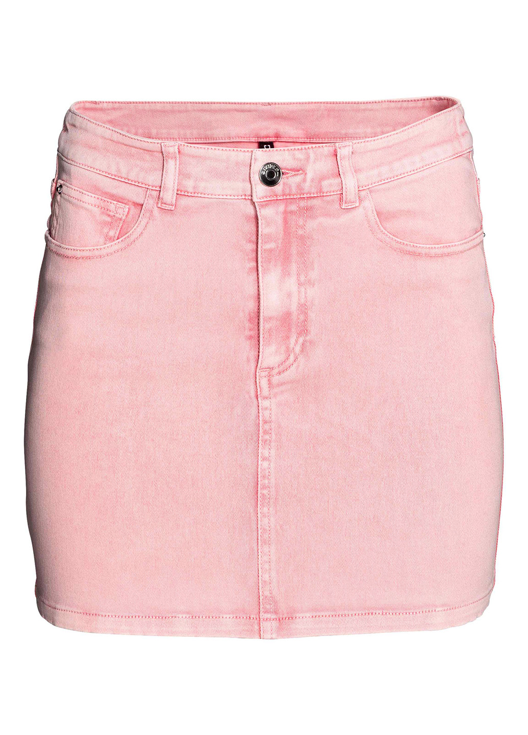 Розовая кэжуал однотонная юбка H&M карандаш
