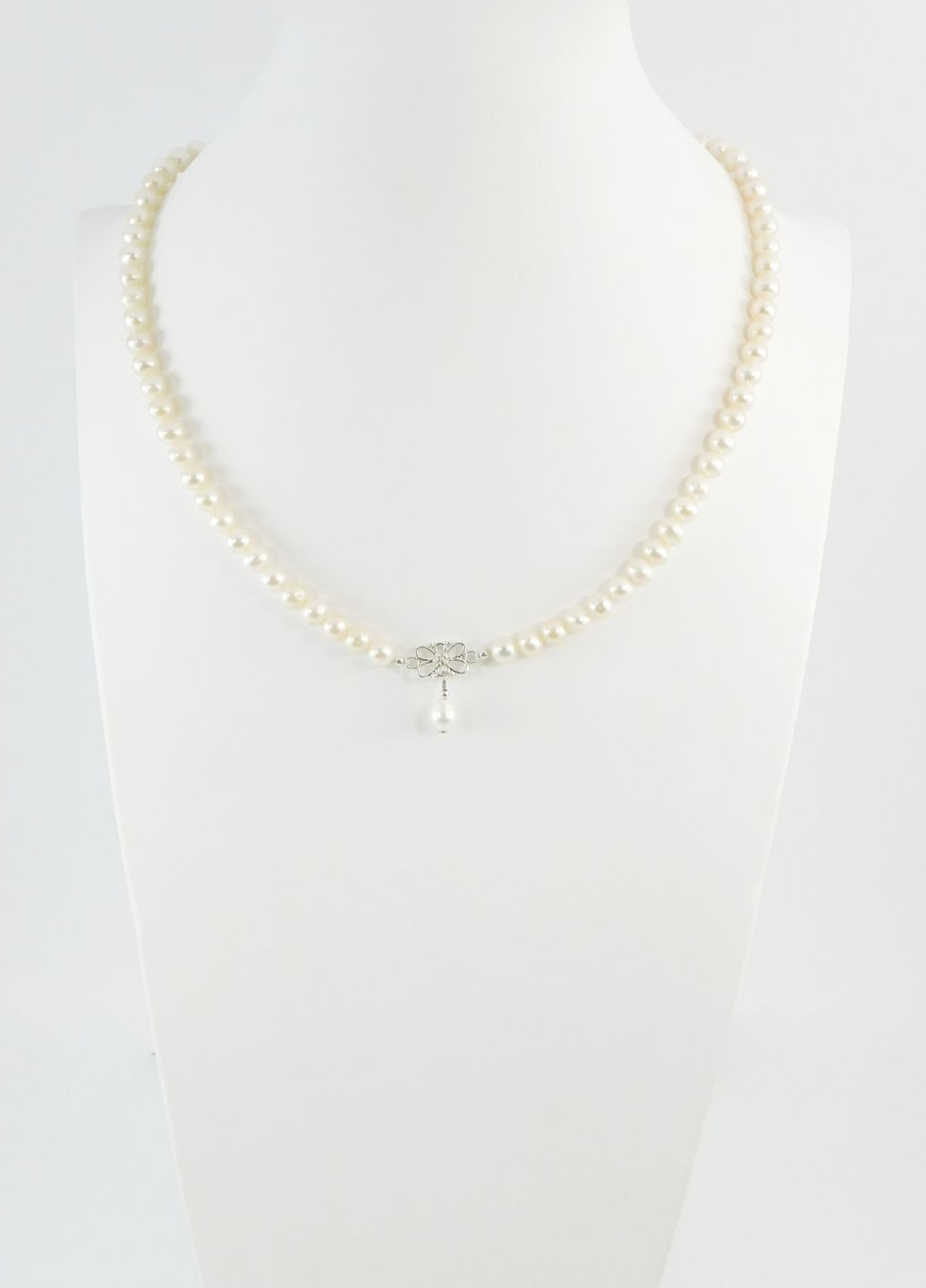 Ексклюзивне намисто "Аморе 2" 44 см Перли, срібло Fursa fashion бусы (253996587)